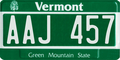 VT license plate AAJ457