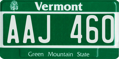 VT license plate AAJ460