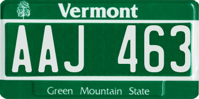 VT license plate AAJ463