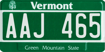 VT license plate AAJ465