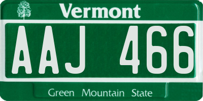 VT license plate AAJ466