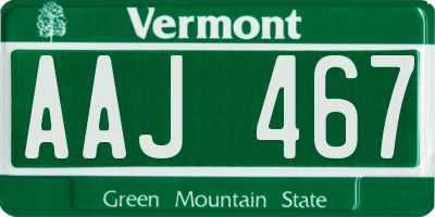 VT license plate AAJ467