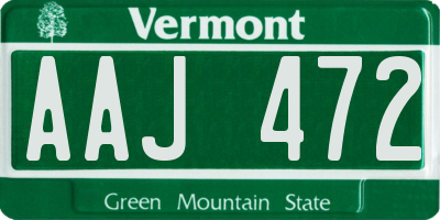 VT license plate AAJ472