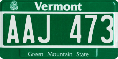 VT license plate AAJ473