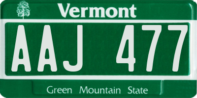 VT license plate AAJ477