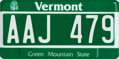 VT license plate AAJ479