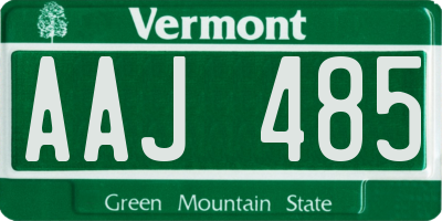 VT license plate AAJ485