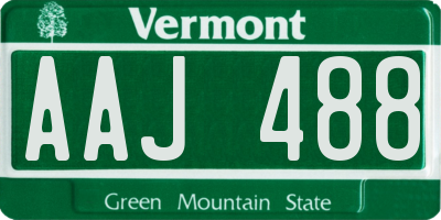 VT license plate AAJ488