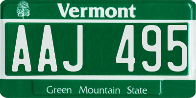 VT license plate AAJ495