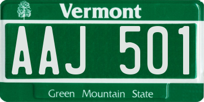 VT license plate AAJ501