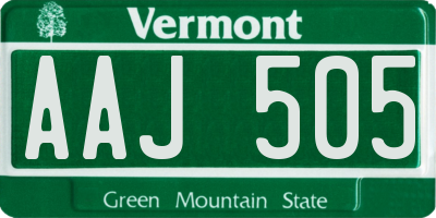 VT license plate AAJ505