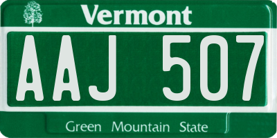 VT license plate AAJ507