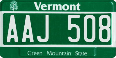VT license plate AAJ508