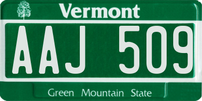 VT license plate AAJ509