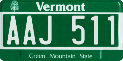 VT license plate AAJ511