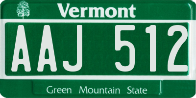 VT license plate AAJ512