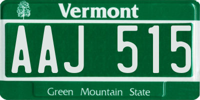 VT license plate AAJ515