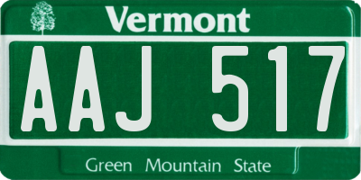 VT license plate AAJ517