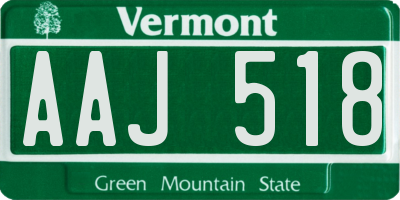 VT license plate AAJ518