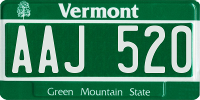 VT license plate AAJ520