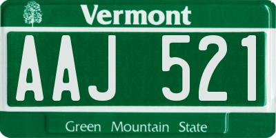 VT license plate AAJ521