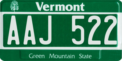 VT license plate AAJ522