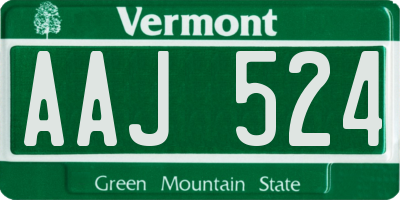 VT license plate AAJ524