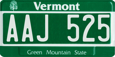 VT license plate AAJ525