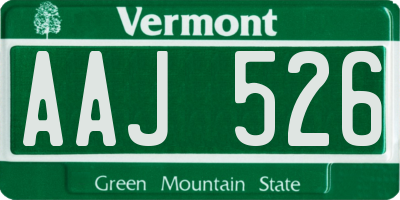 VT license plate AAJ526