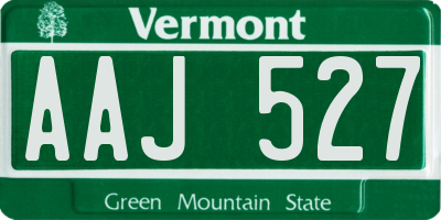 VT license plate AAJ527