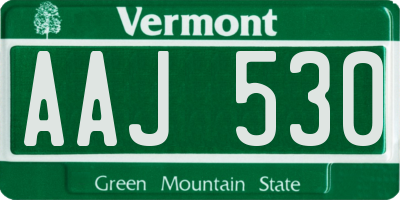 VT license plate AAJ530