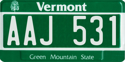 VT license plate AAJ531