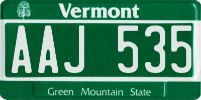 VT license plate AAJ535