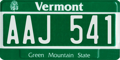 VT license plate AAJ541