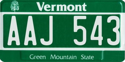 VT license plate AAJ543