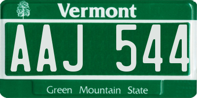 VT license plate AAJ544