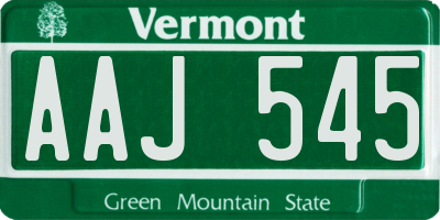 VT license plate AAJ545