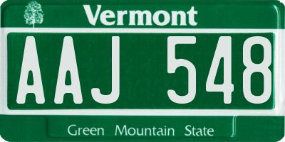 VT license plate AAJ548