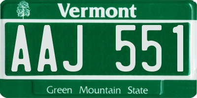 VT license plate AAJ551