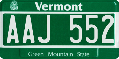 VT license plate AAJ552