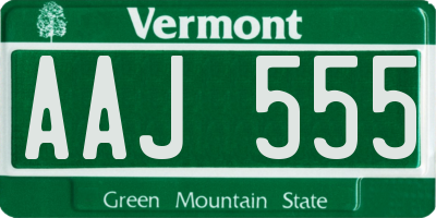 VT license plate AAJ555