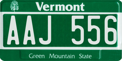 VT license plate AAJ556