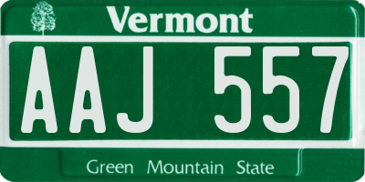 VT license plate AAJ557