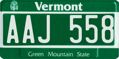 VT license plate AAJ558