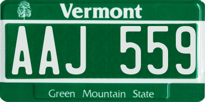 VT license plate AAJ559