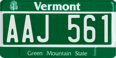 VT license plate AAJ561