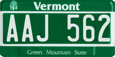 VT license plate AAJ562