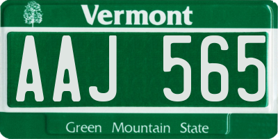 VT license plate AAJ565