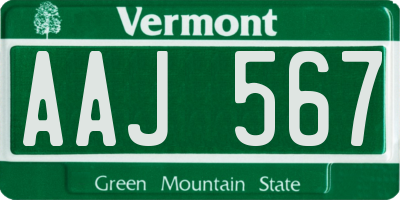 VT license plate AAJ567