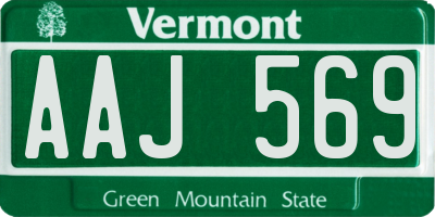 VT license plate AAJ569